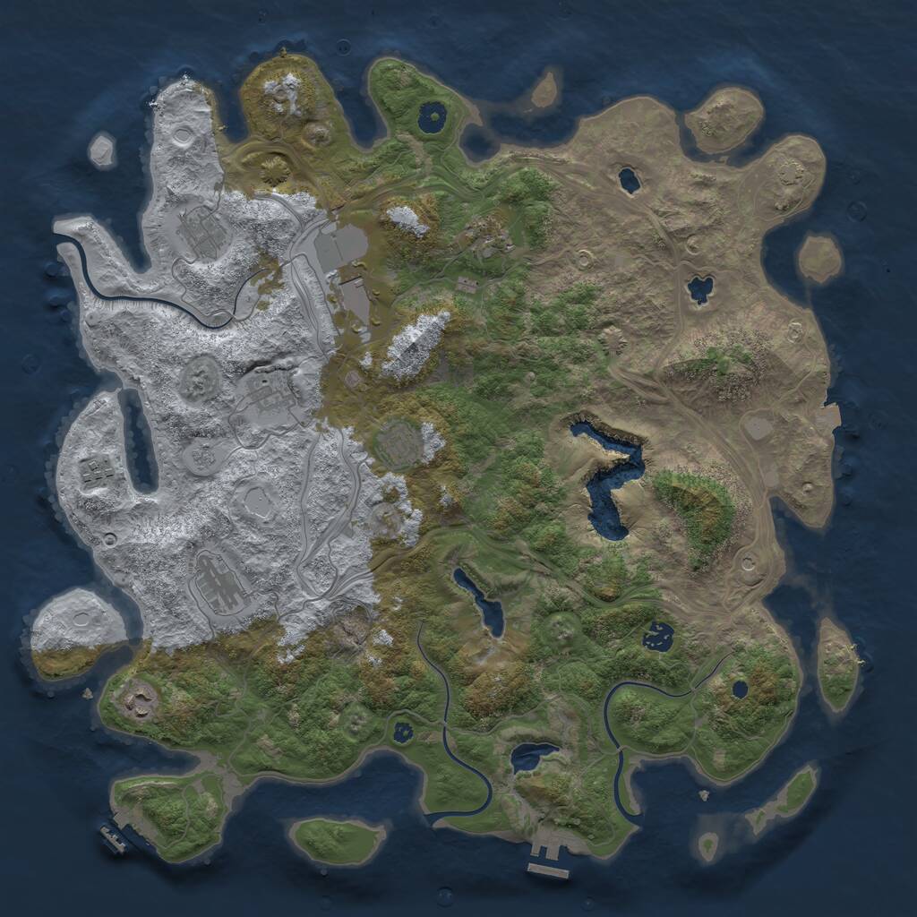 Rust Map: Procedural Map, Size: 4500, Seed: 54896454, 15 Monuments