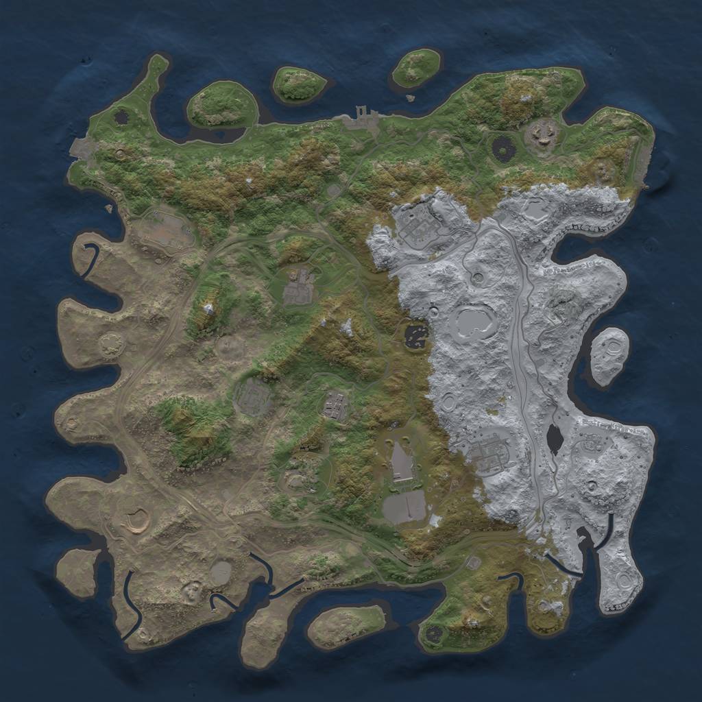 Rust Map: Procedural Map, Size: 4250, Seed: 1900041440, 19 Monuments