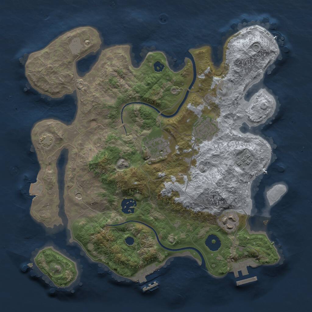 Rust Map: Procedural Map, Size: 3000, Seed: 115299625, 10 Monuments