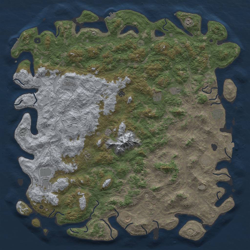 Rust Map: Procedural Map, Size: 6000, Seed: 1587952683, 19 Monuments