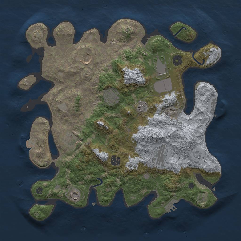 Rust Map: Procedural Map, Size: 3500, Seed: 60723, 15 Monuments