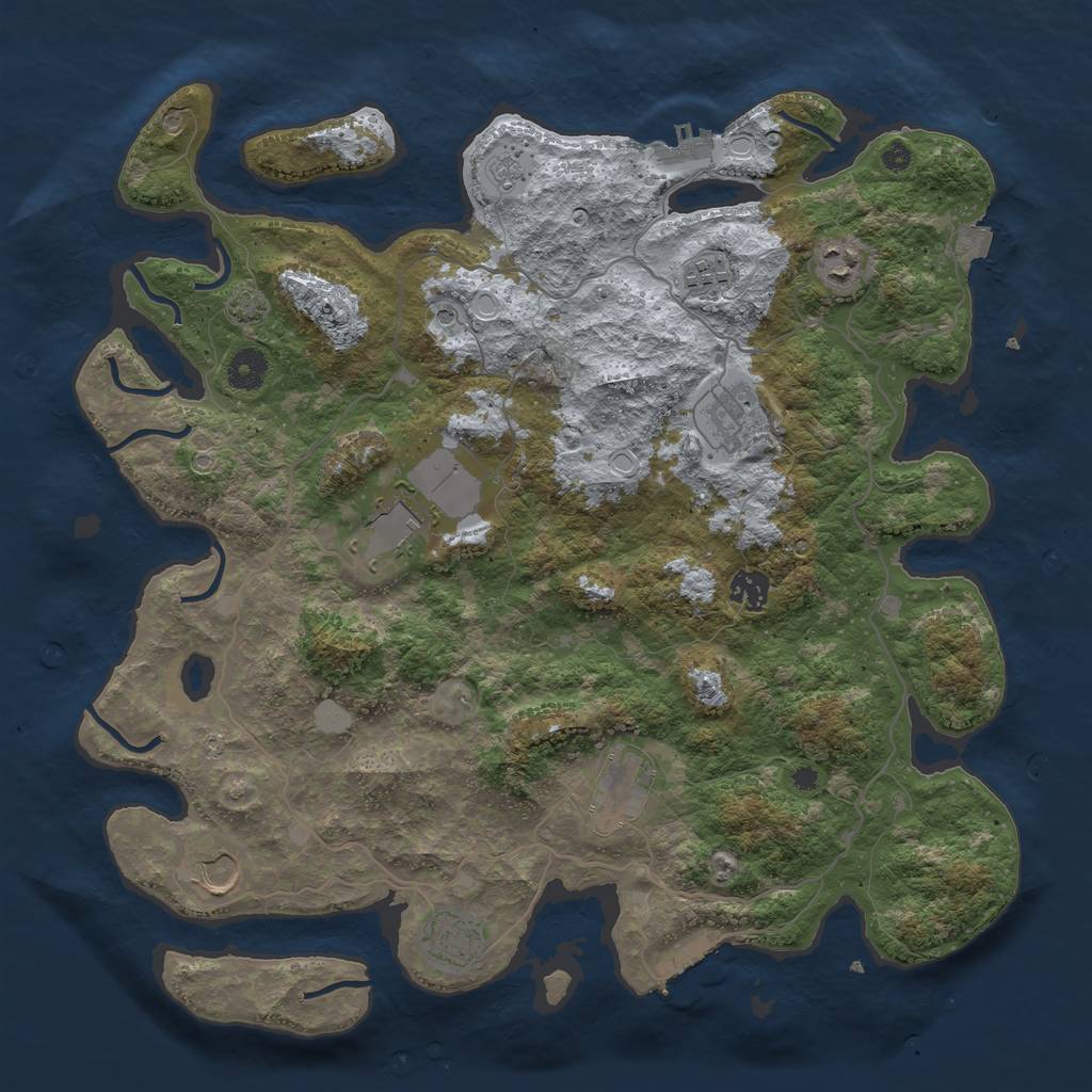 Rust Map: Procedural Map, Size: 4000, Seed: 976436699, 16 Monuments