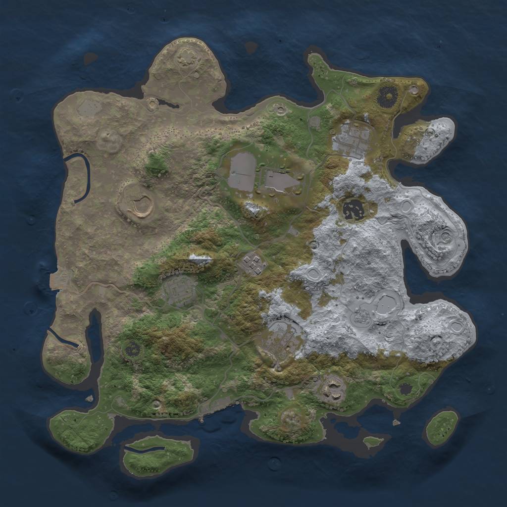 Rust Map: Procedural Map, Size: 3500, Seed: 466847666, 15 Monuments