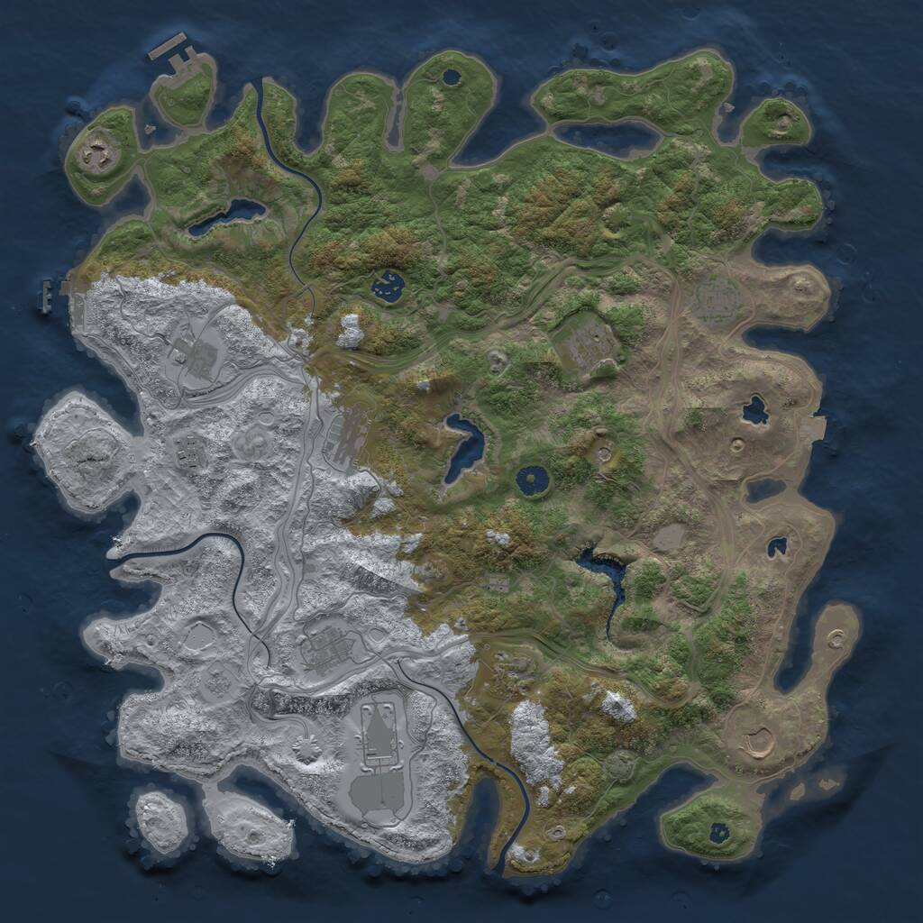 Rust Map: Procedural Map, Size: 4500, Seed: 1682315405, 17 Monuments