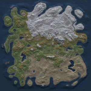 Thumbnail Rust Map: Procedural Map, Size: 5000, Seed: 1258697691, 15 Monuments