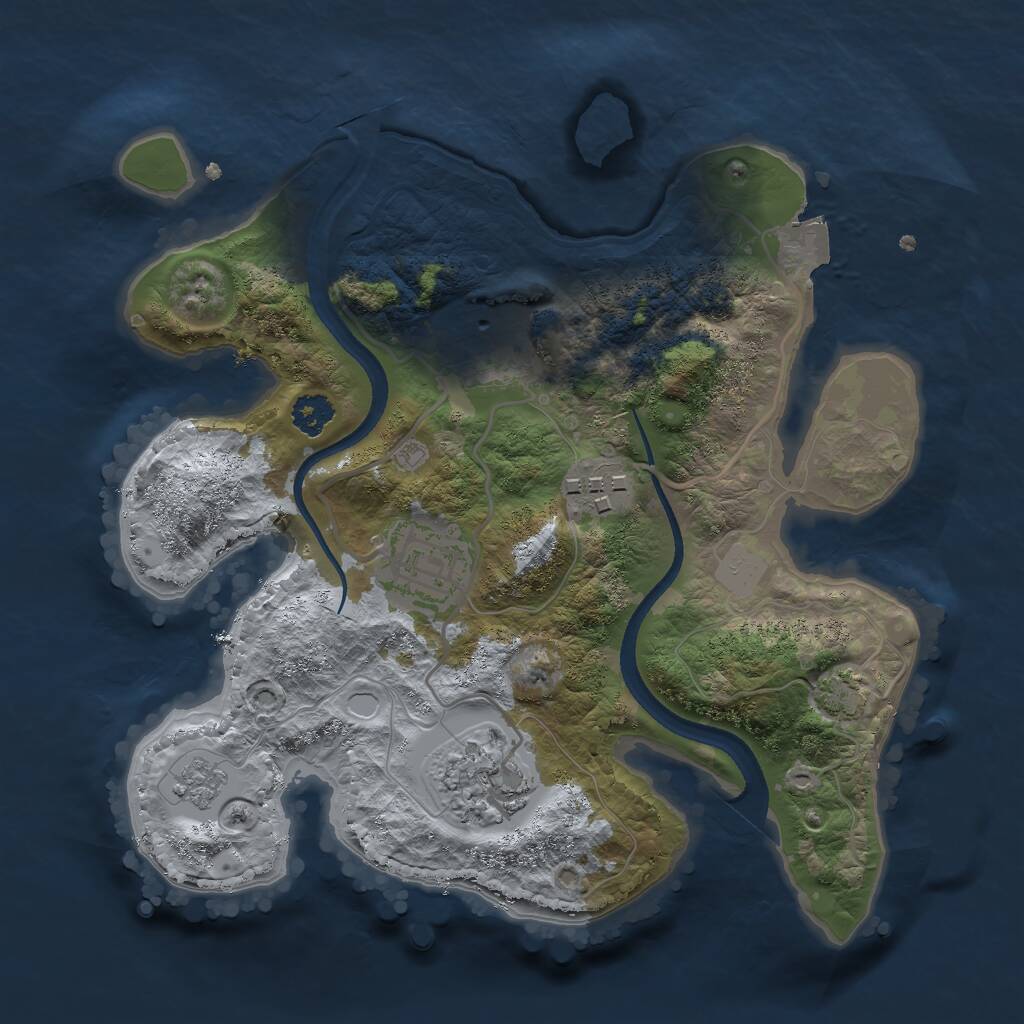 Rust Map: Procedural Map, Size: 2500, Seed: 1790754922, 7 Monuments