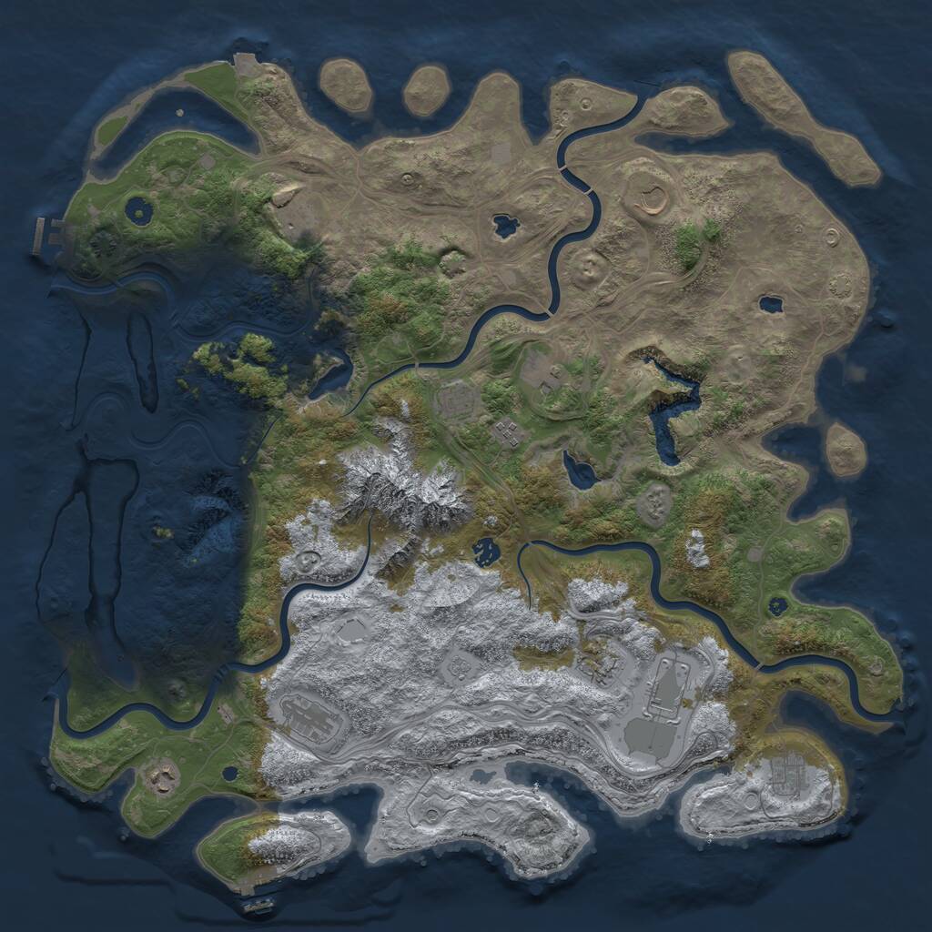 Rust Map: Procedural Map, Size: 5000, Seed: 803, 17 Monuments