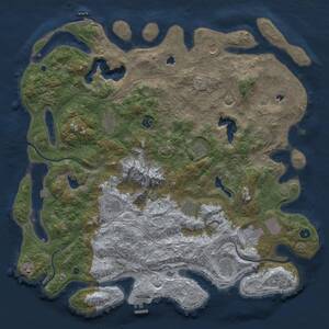 Thumbnail Rust Map: Procedural Map, Size: 5000, Seed: 803, 16 Monuments