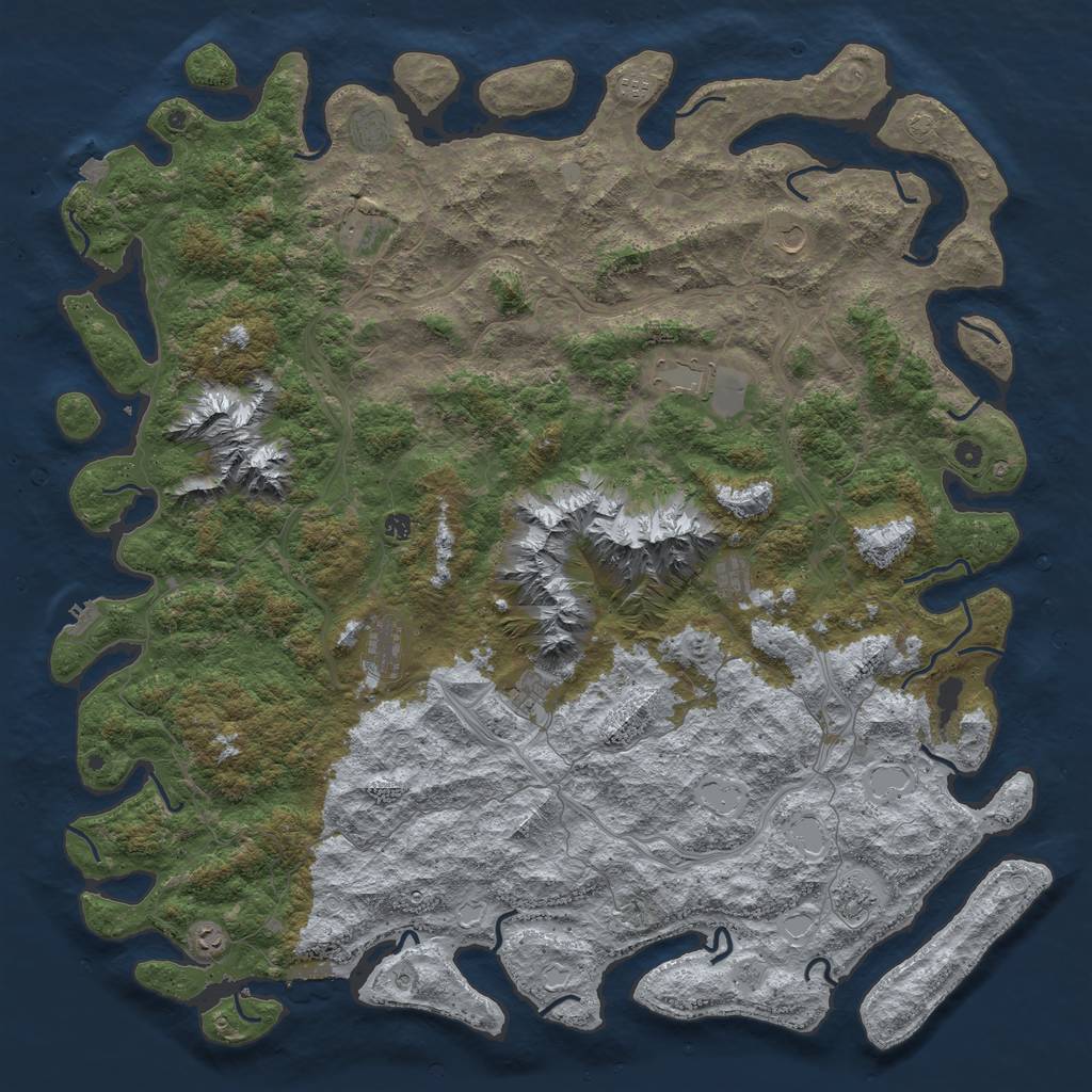 Rust Map: Procedural Map, Size: 6000, Seed: 22082023, 19 Monuments