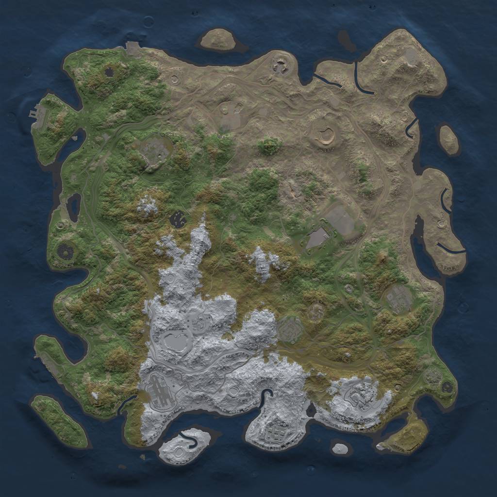 Rust Map: Procedural Map, Size: 4500, Seed: 5682, 19 Monuments