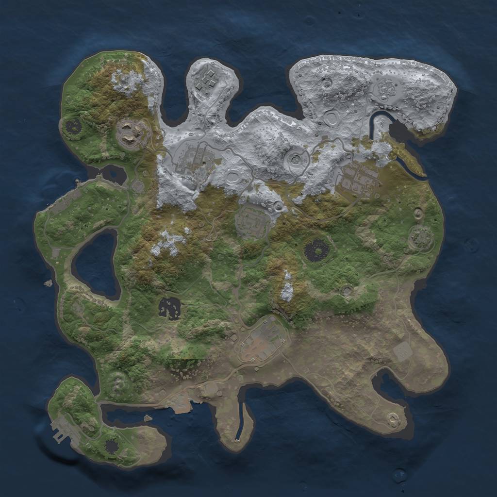Rust Map: Procedural Map, Size: 3150, Seed: 10000, 15 Monuments