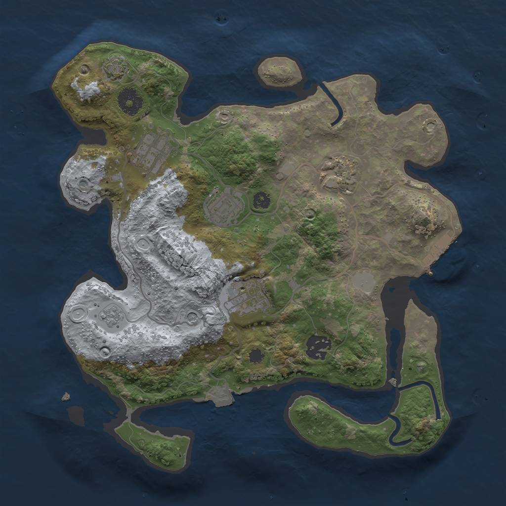 Rust Map: Procedural Map, Size: 3000, Seed: 66969, 12 Monuments