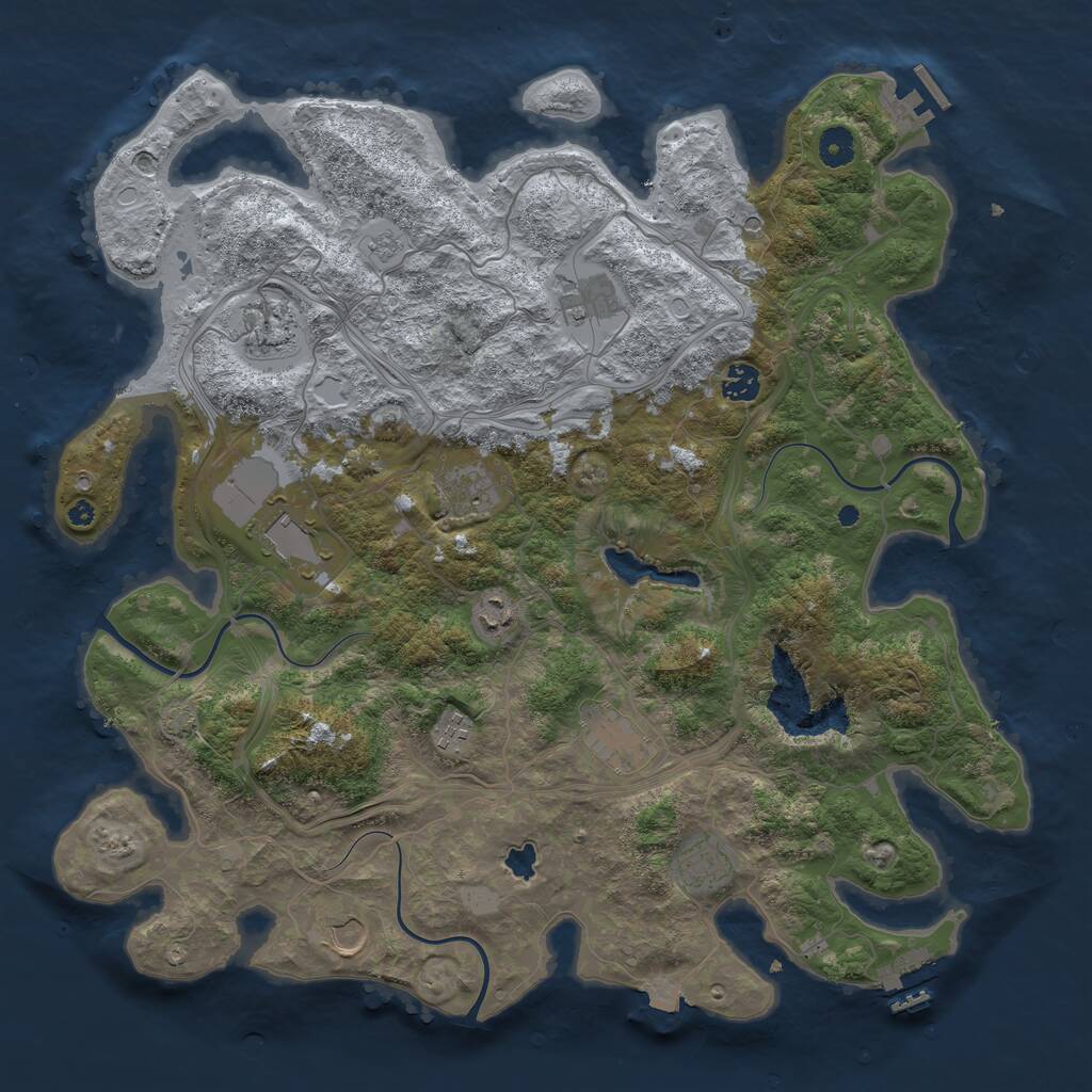 Rust Map: Procedural Map, Size: 4250, Seed: 587043307, 16 Monuments