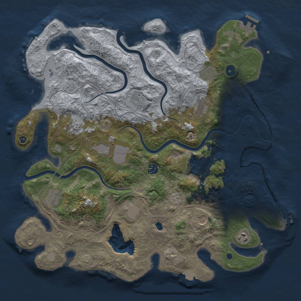 Rust Map: Procedural Map, Size: 4250, Seed: 587043307, 17 Monuments