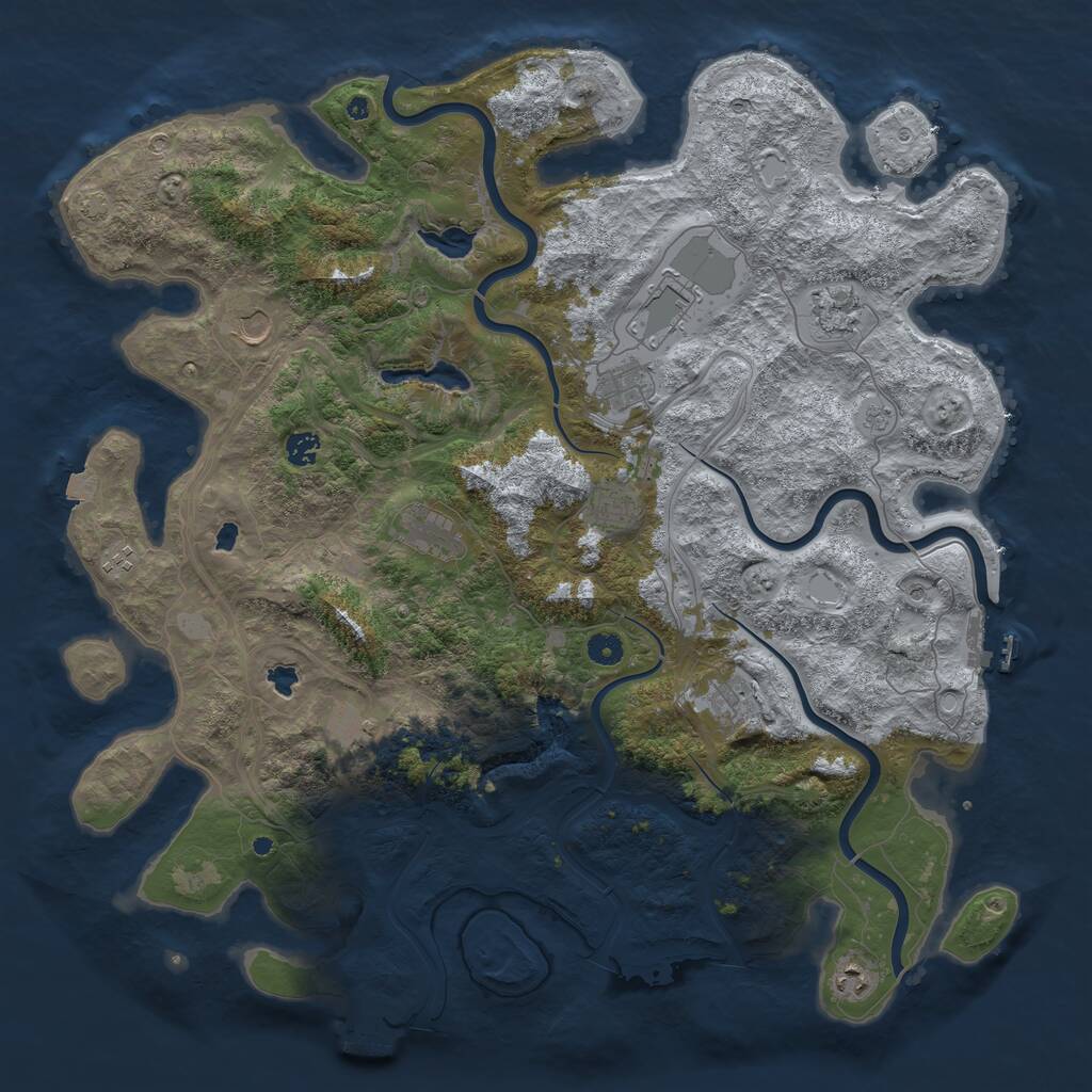 Rust Map: Procedural Map, Size: 4750, Seed: 297392593, 17 Monuments