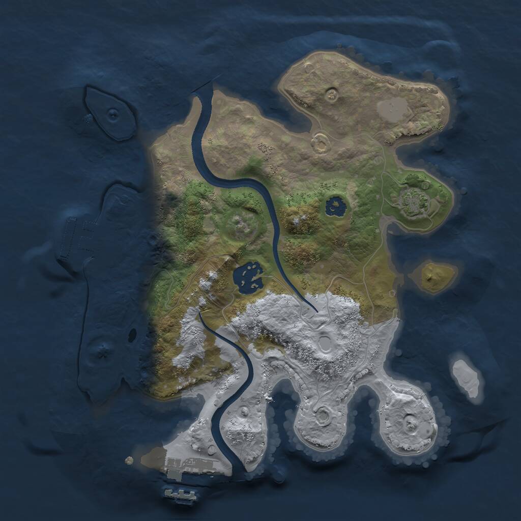 Rust Map: Procedural Map, Size: 2500, Seed: 354921815, 5 Monuments