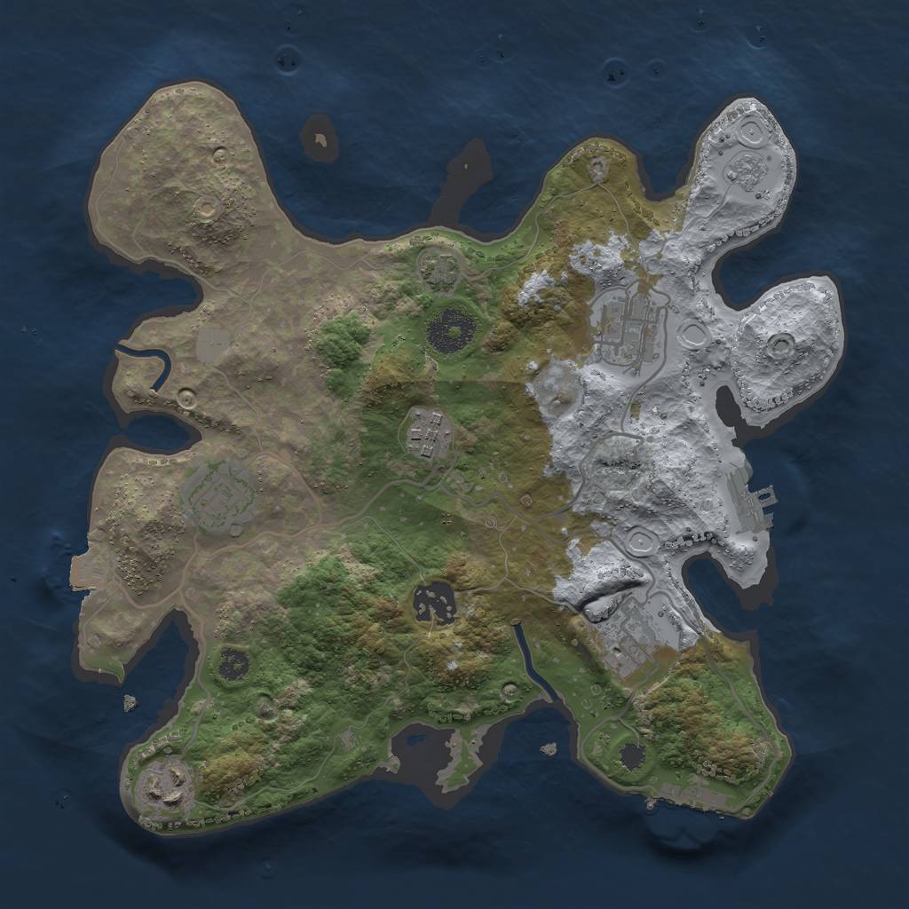Rust Map: Procedural Map, Size: 3000, Seed: 22246, 13 Monuments