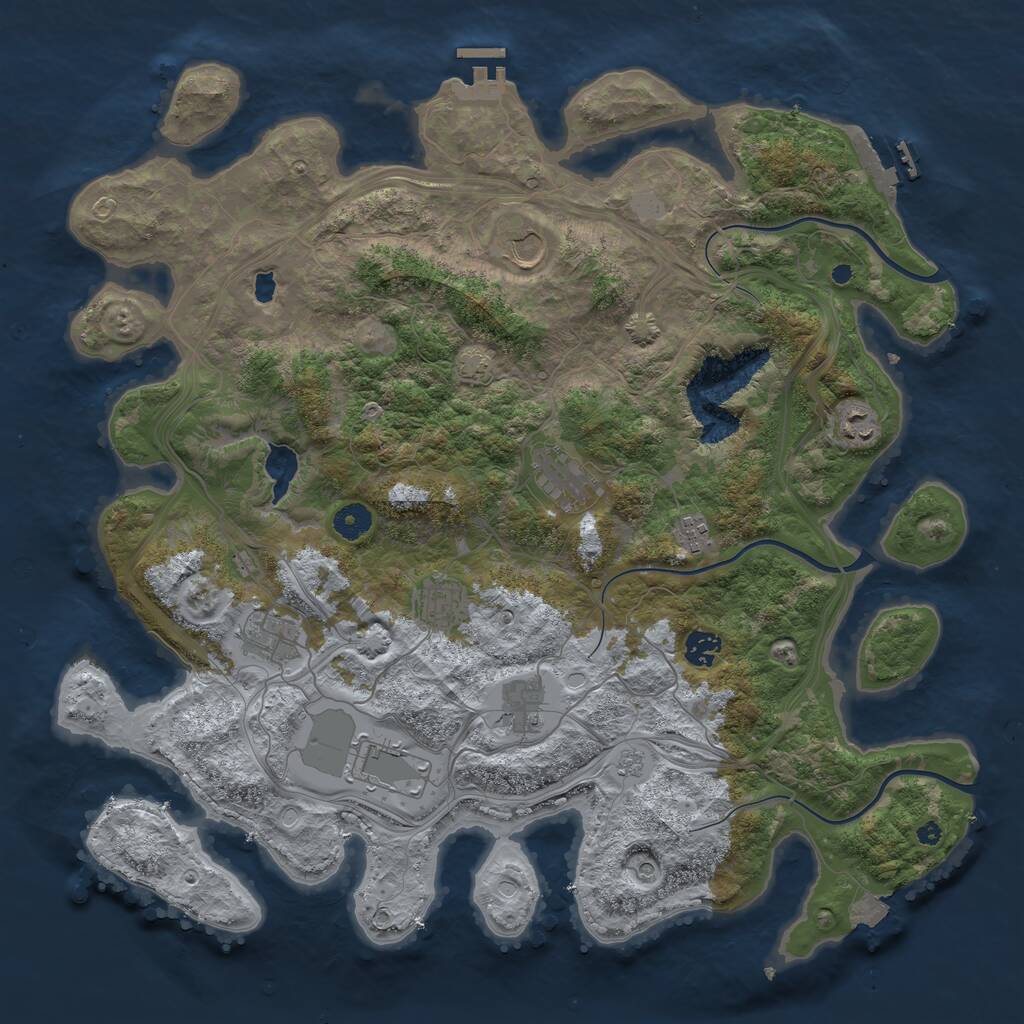 Rust Map: Procedural Map, Size: 4250, Seed: 19256, 15 Monuments