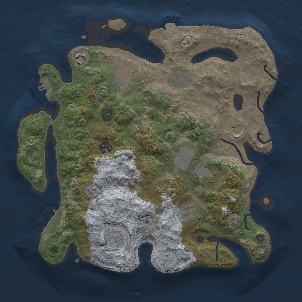 Rust Map: Procedural Map, Size: 3500, Seed: 451022, 17 Monuments