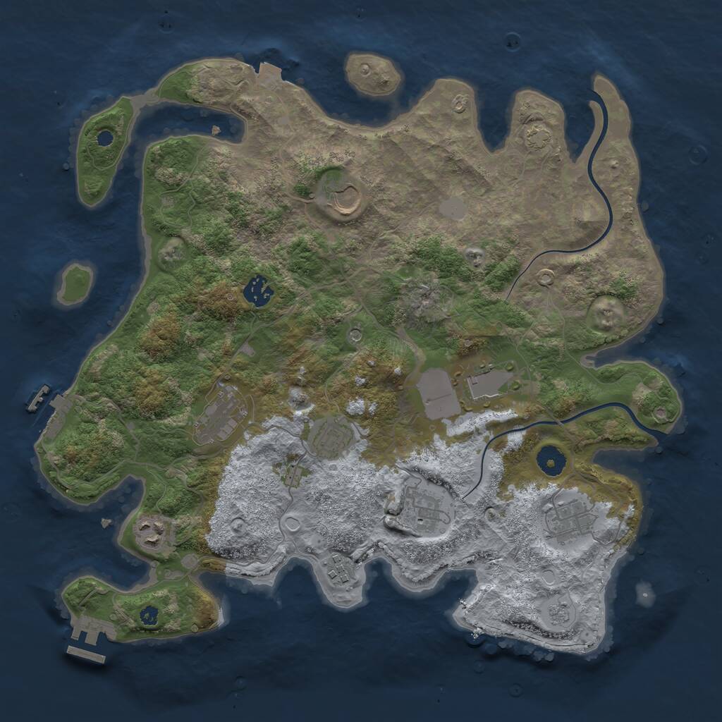 Rust Map: Procedural Map, Size: 3750, Seed: 216177535, 15 Monuments