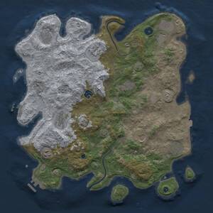 Thumbnail Rust Map: Procedural Map, Size: 3999, Seed: 781702373, 16 Monuments