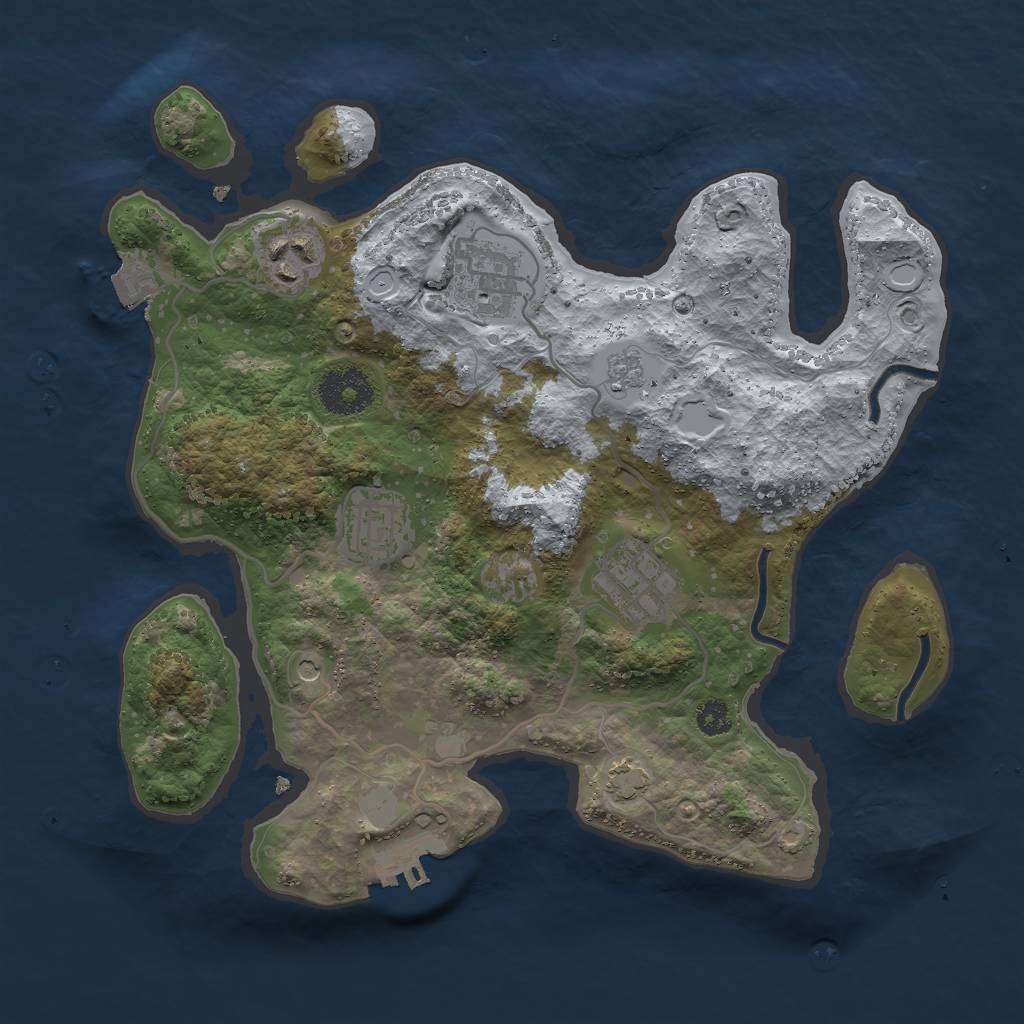 Rust Map: Procedural Map, Size: 3000, Seed: 155456, 11 Monuments