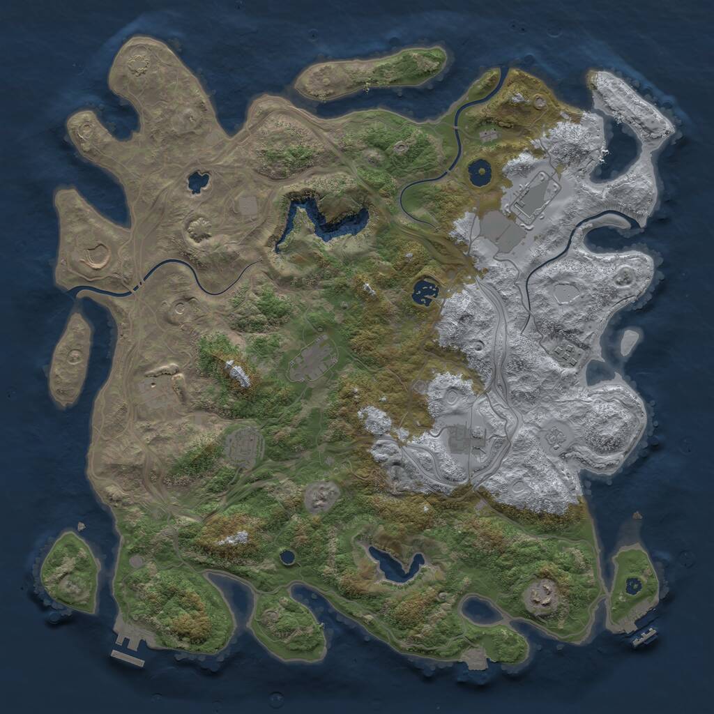 Rust Map: Procedural Map, Size: 4250, Seed: 598112805, 15 Monuments