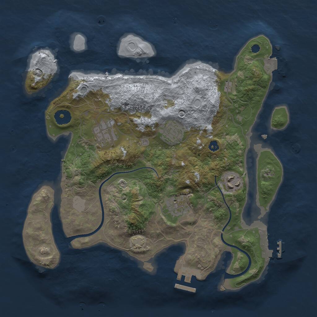 Rust Map: Procedural Map, Size: 3000, Seed: 337376864, 8 Monuments