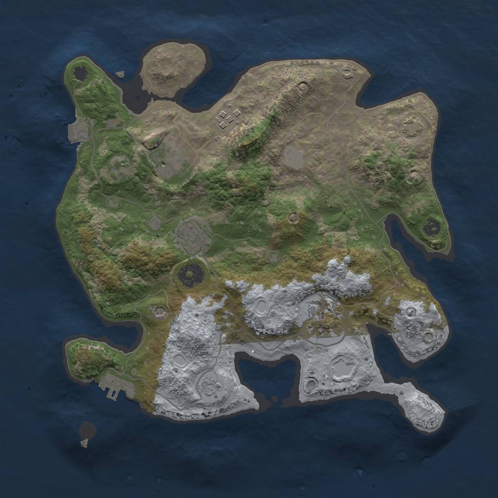 Rust Map: Procedural Map, Size: 3000, Seed: 1180417855, 11 Monuments