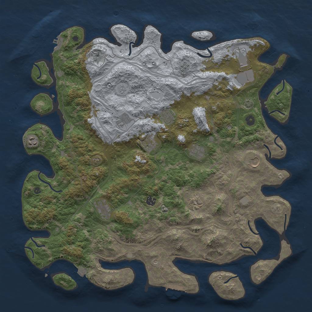 Rust Map: Procedural Map, Size: 4750, Seed: 535428075, 19 Monuments
