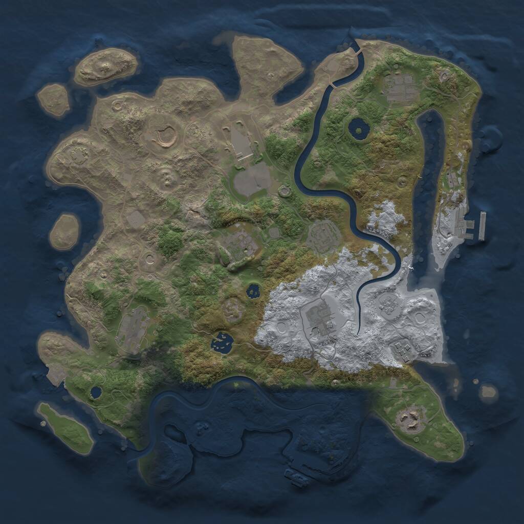 Rust Map: Procedural Map, Size: 3700, Seed: 1541813138, 16 Monuments