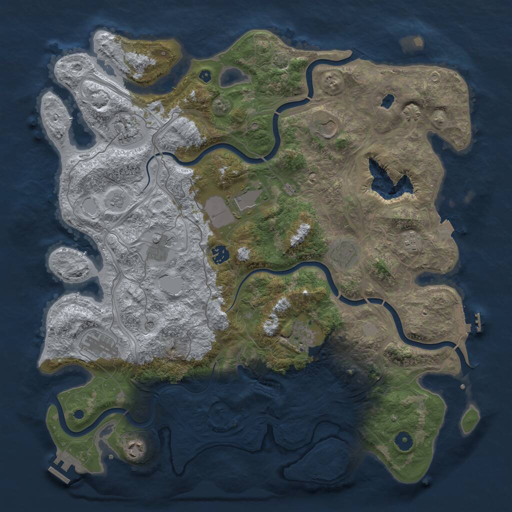 Rust Map: Procedural Map, Size: 4250, Seed: 6412, 16 Monuments