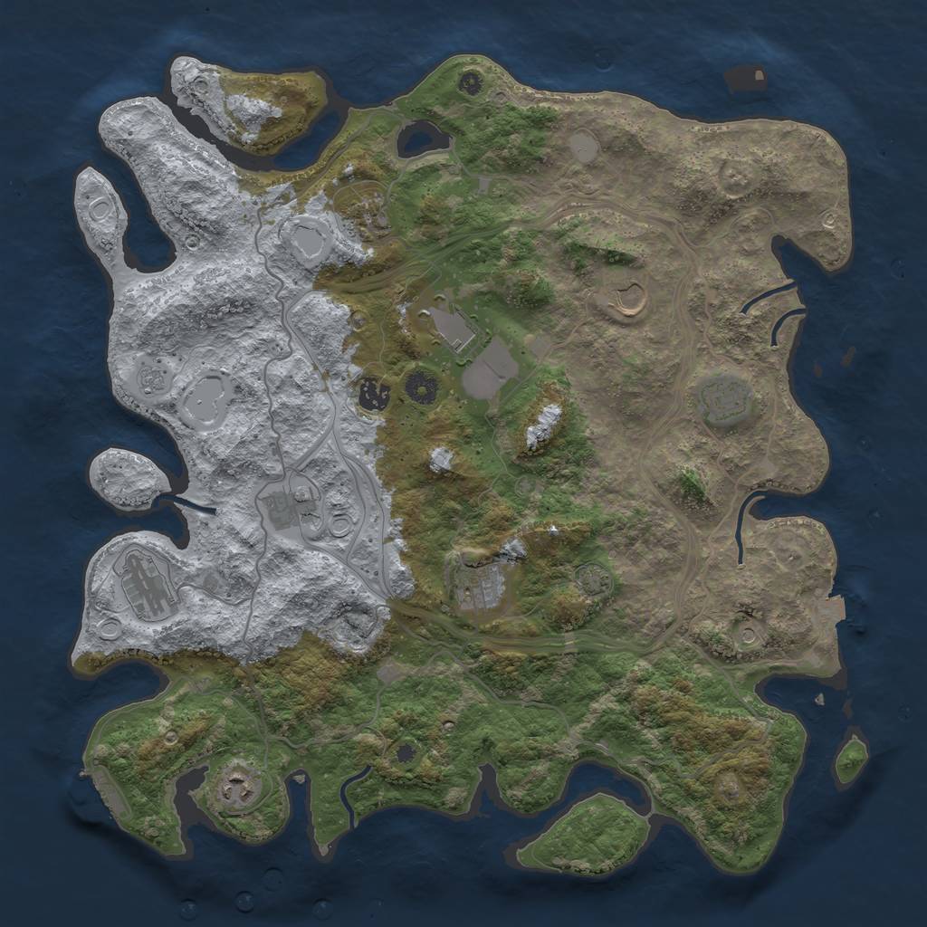 Rust Map: Procedural Map, Size: 4250, Seed: 6412, 16 Monuments