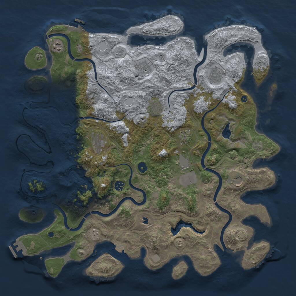 Rust Map: Procedural Map, Size: 4500, Seed: 585465916, 16 Monuments