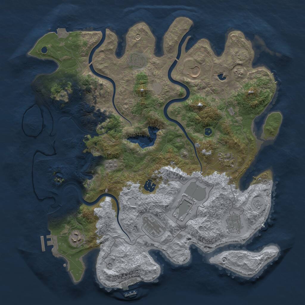 Rust Map: Procedural Map, Size: 4000, Seed: 1580921996, 15 Monuments