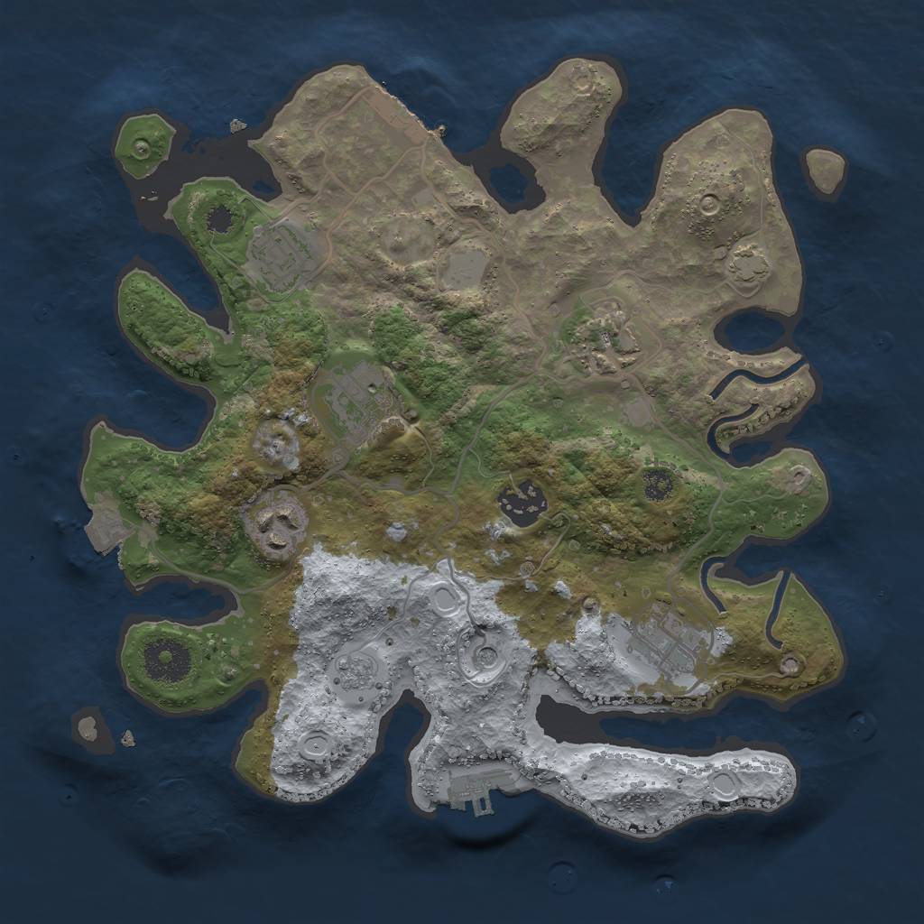 Rust Map: Procedural Map, Size: 3000, Seed: 8910645, 14 Monuments