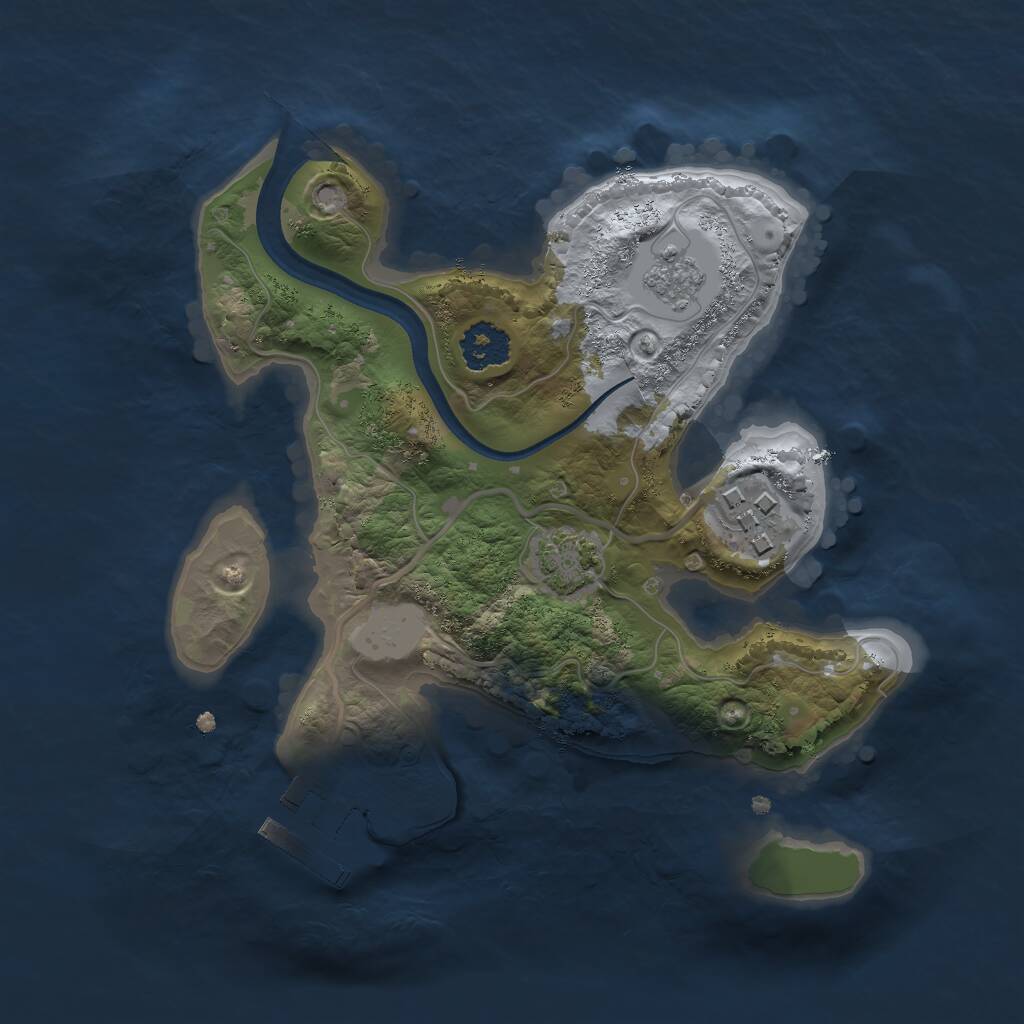 Rust Map: Procedural Map, Size: 2100, Seed: 1611118362, 5 Monuments
