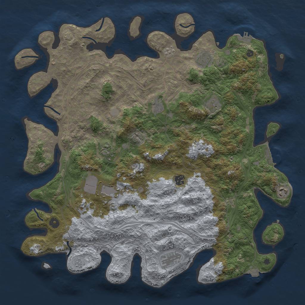 Rust Map: Procedural Map, Size: 4500, Seed: 9912, 17 Monuments