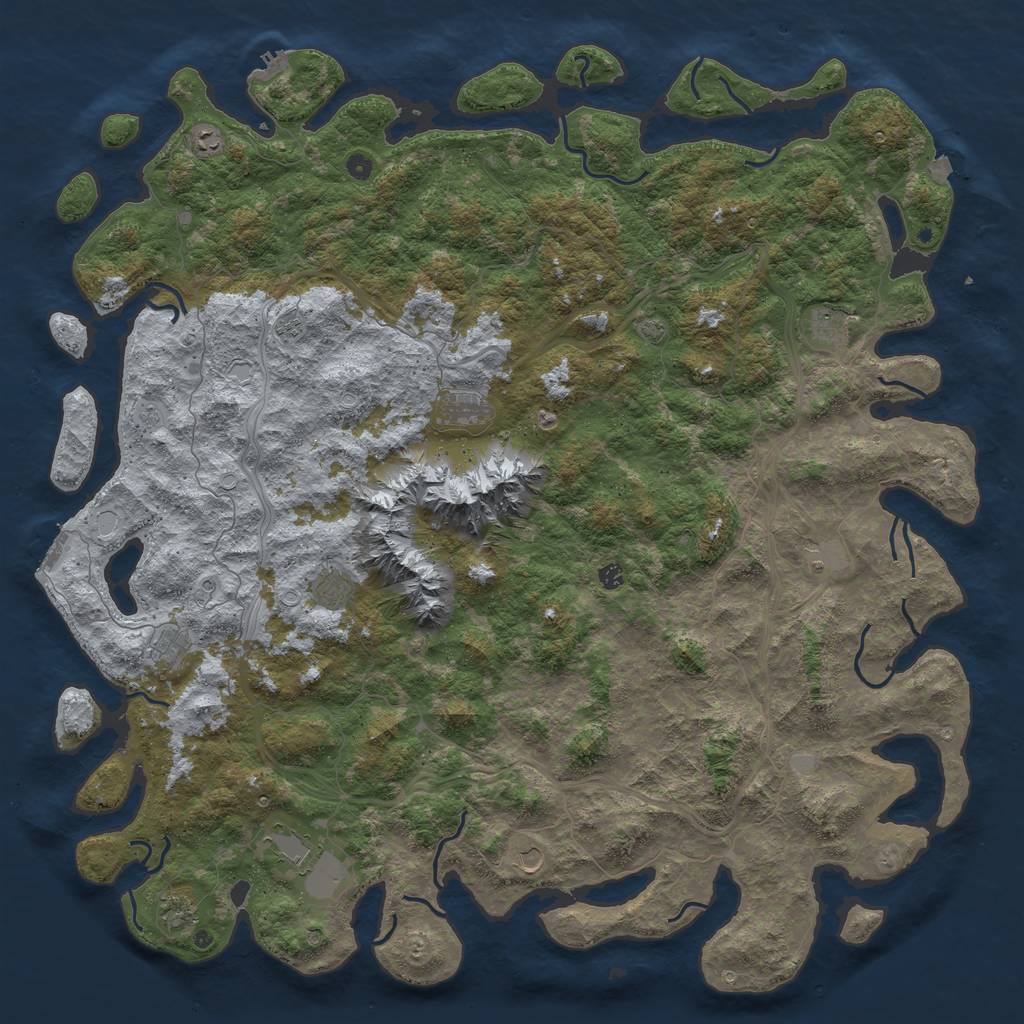 Rust Map: Procedural Map, Size: 6000, Seed: 121741147, 19 Monuments