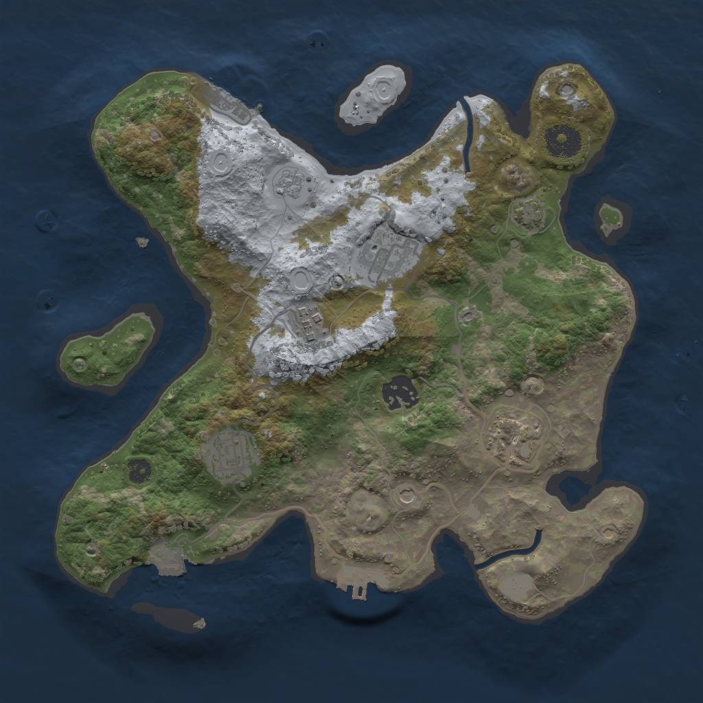 Rust Map: Procedural Map, Size: 3000, Seed: 29347, 13 Monuments