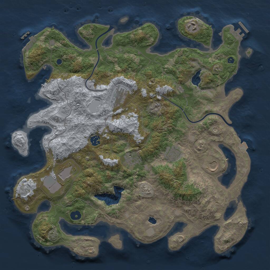 Rust Map: Procedural Map, Size: 4000, Seed: 9998, 13 Monuments