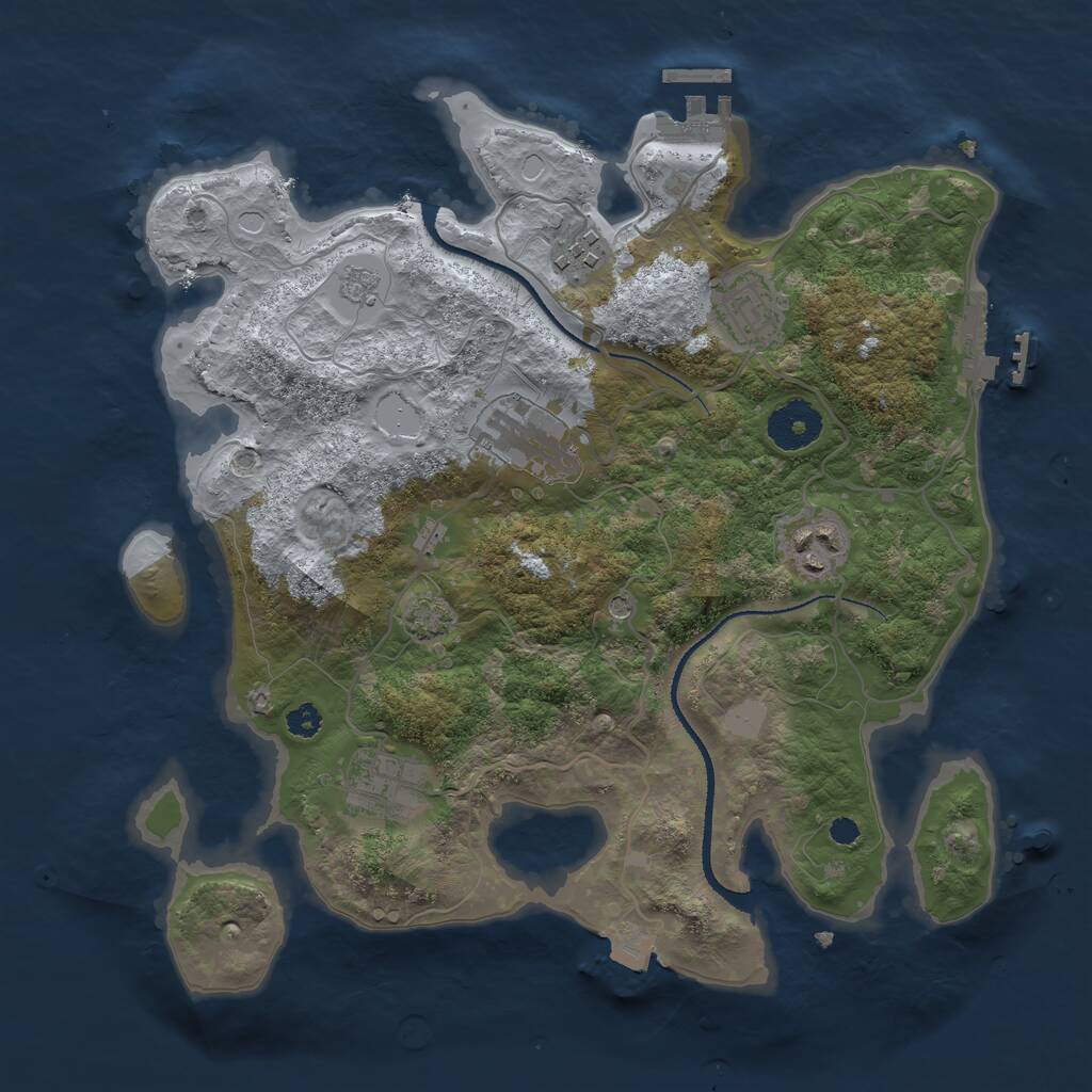 Rust Map: Procedural Map, Size: 3200, Seed: 8726, 11 Monuments