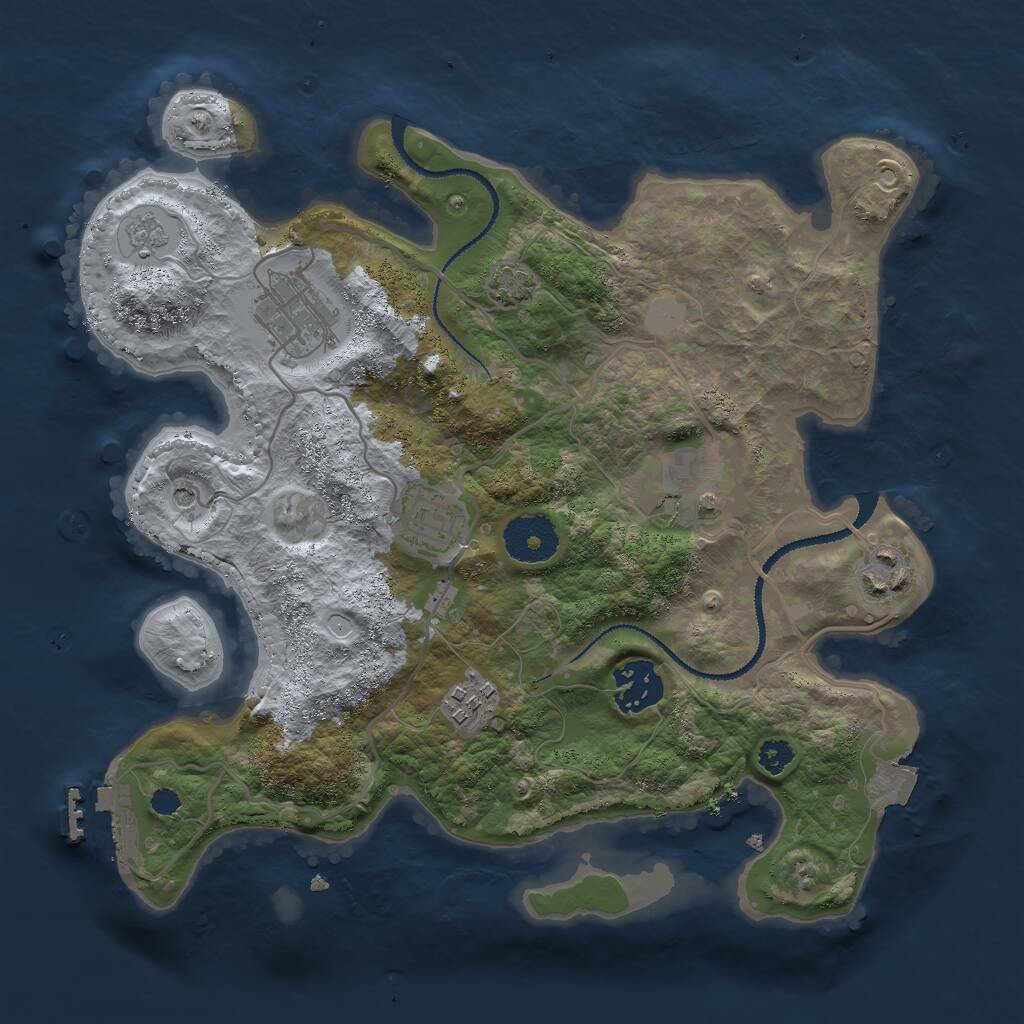 Rust Map: Procedural Map, Size: 3000, Seed: 29738, 11 Monuments