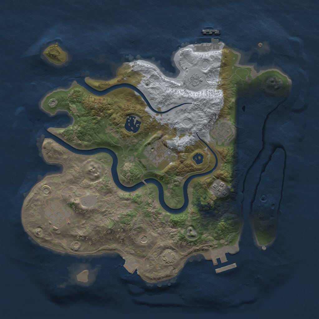 Rust Map: Procedural Map, Size: 3000, Seed: 5293, 11 Monuments