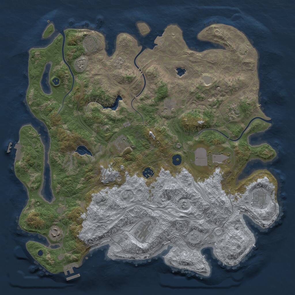 Rust Map: Procedural Map, Size: 4250, Seed: 26471, 16 Monuments