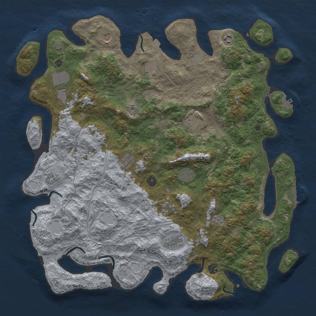 Rust Map: Procedural Map, Size: 4800, Seed: 1622436240, 19 Monuments
