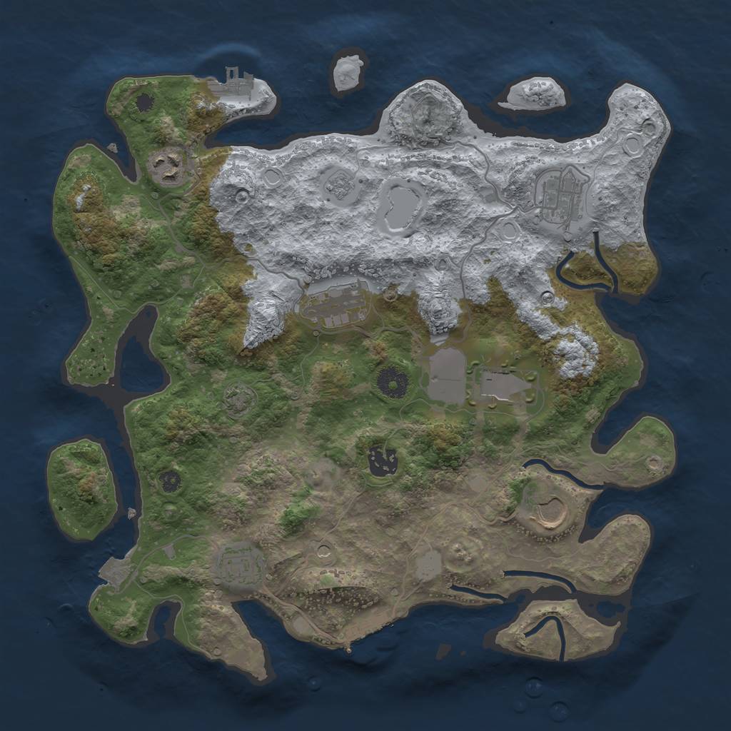 Rust Map: Procedural Map, Size: 3500, Seed: 209220278, 15 Monuments