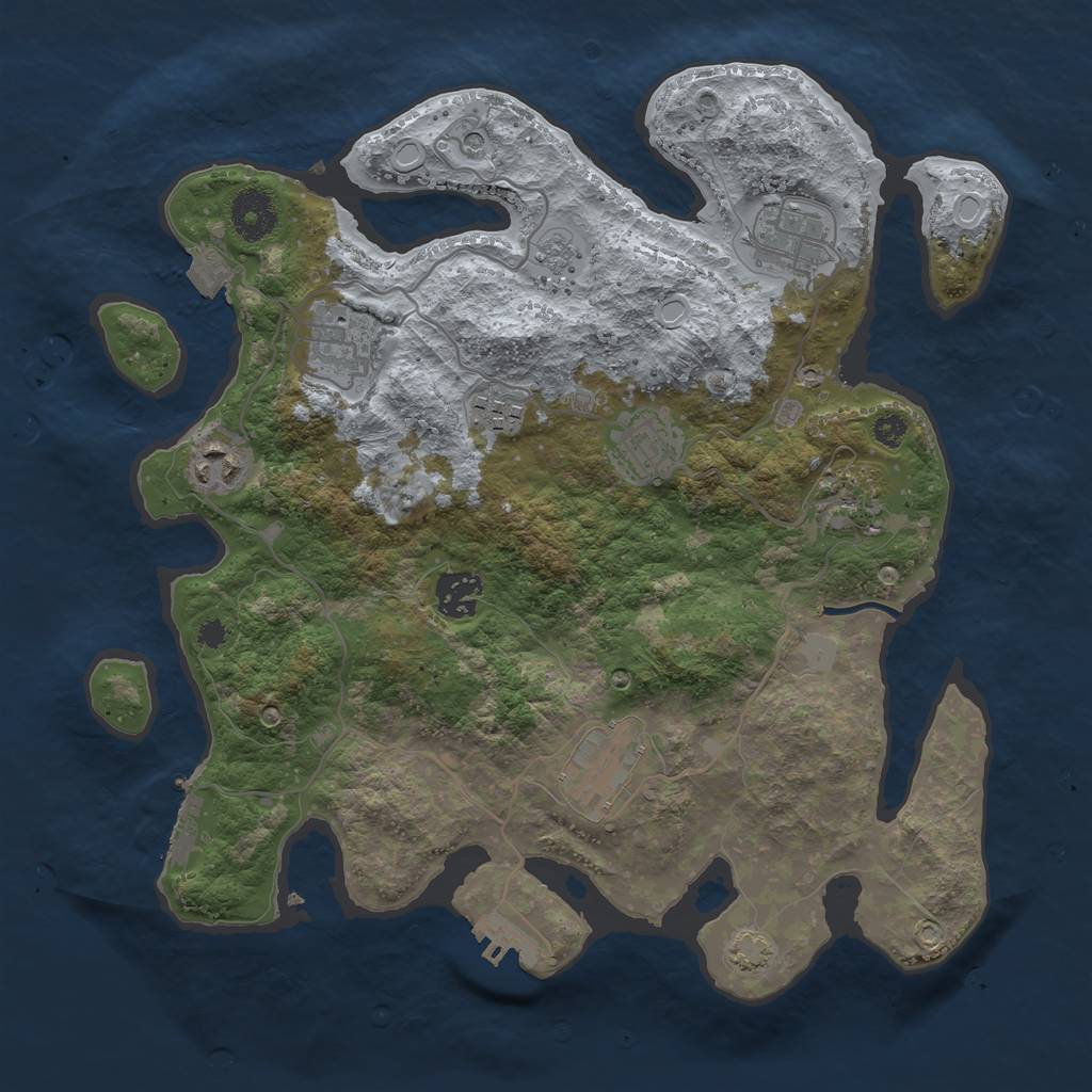 Rust Map: Procedural Map, Size: 3400, Seed: 228228228, 16 Monuments