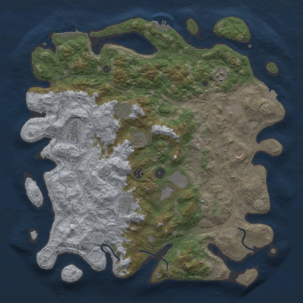 Rust Map: Procedural Map, Size: 4400, Seed: 75609887, 19 Monuments
