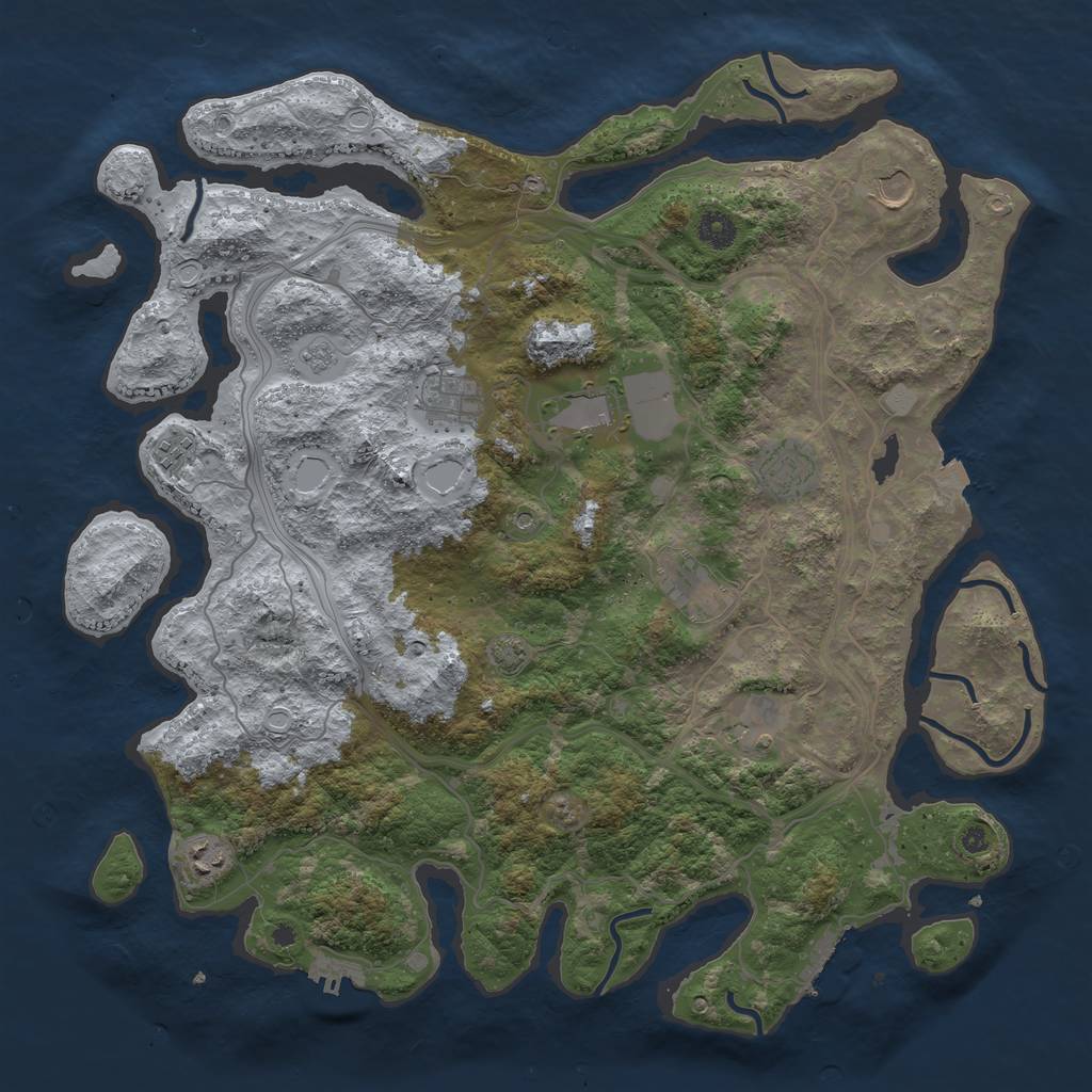 Rust Map: Procedural Map, Size: 4250, Seed: 360103567, 16 Monuments